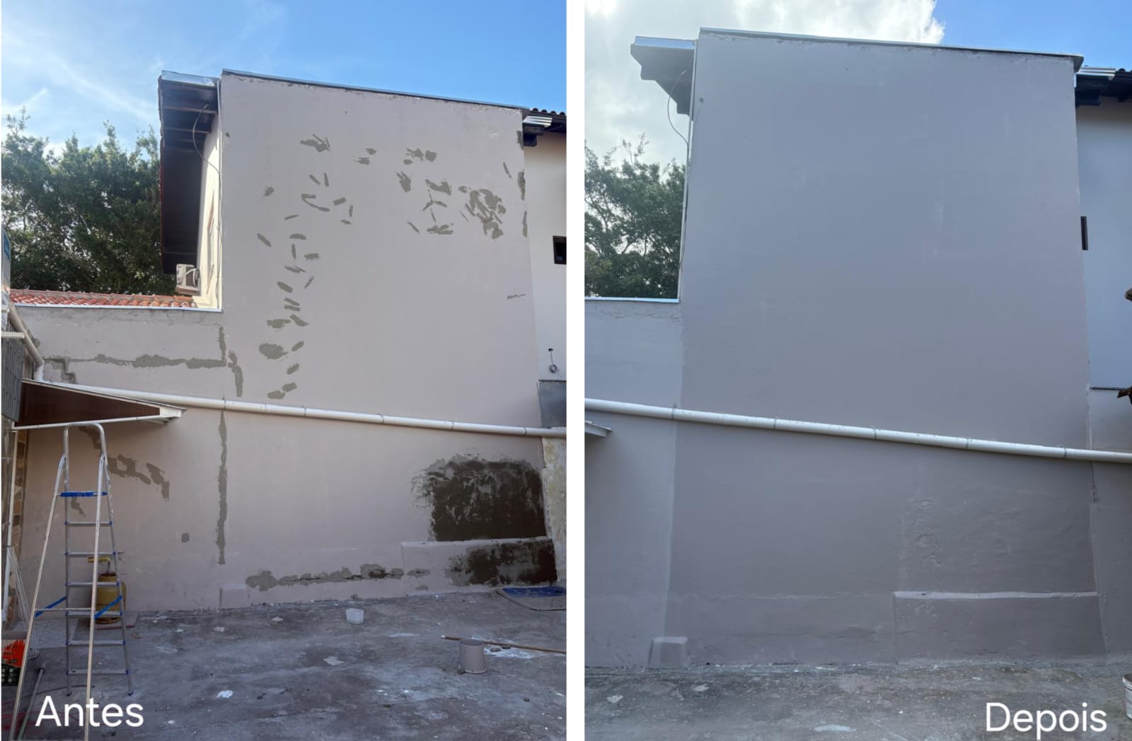 Antes e depois — resultado Calle7 Pinturas
